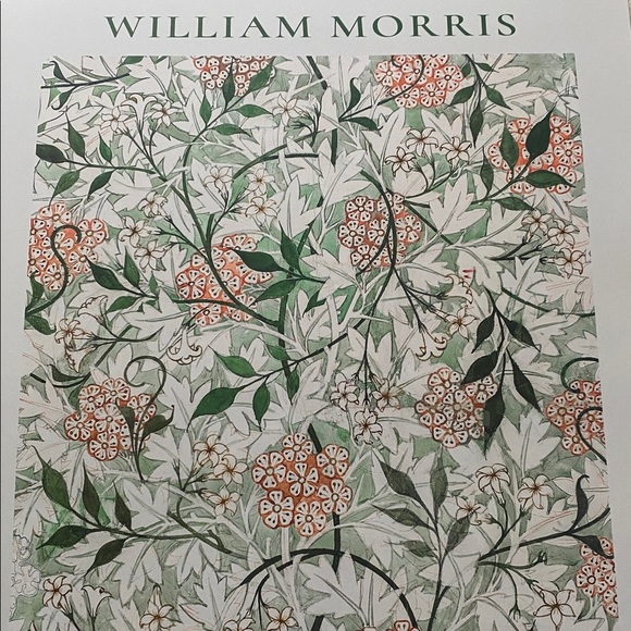 William Morris Vtg “ Jasmine 1872 ” green orange Wall Art Print unframed 11 x 14 - Picture 2 of 4